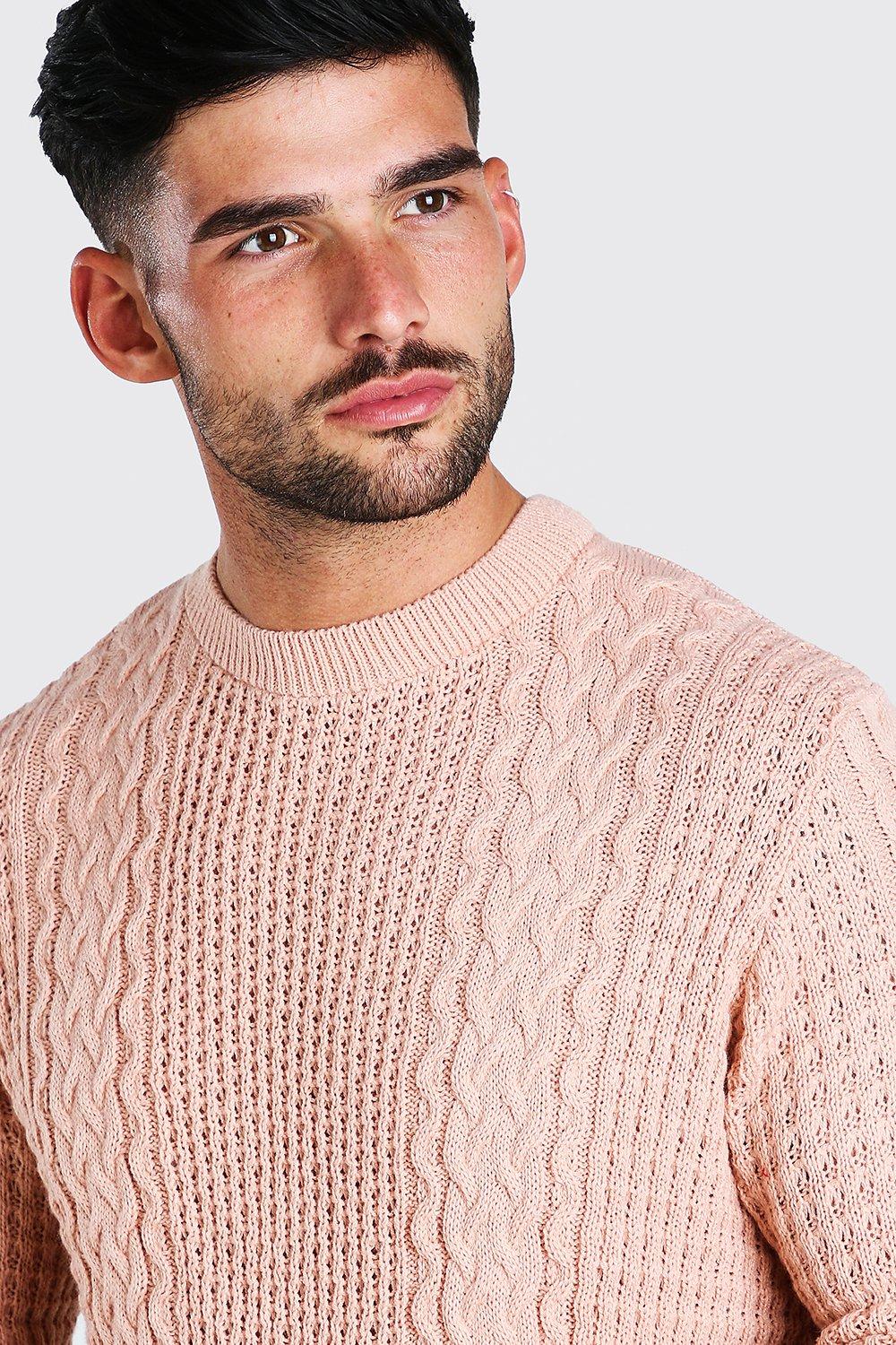 Pale pink crew neck jumper sales